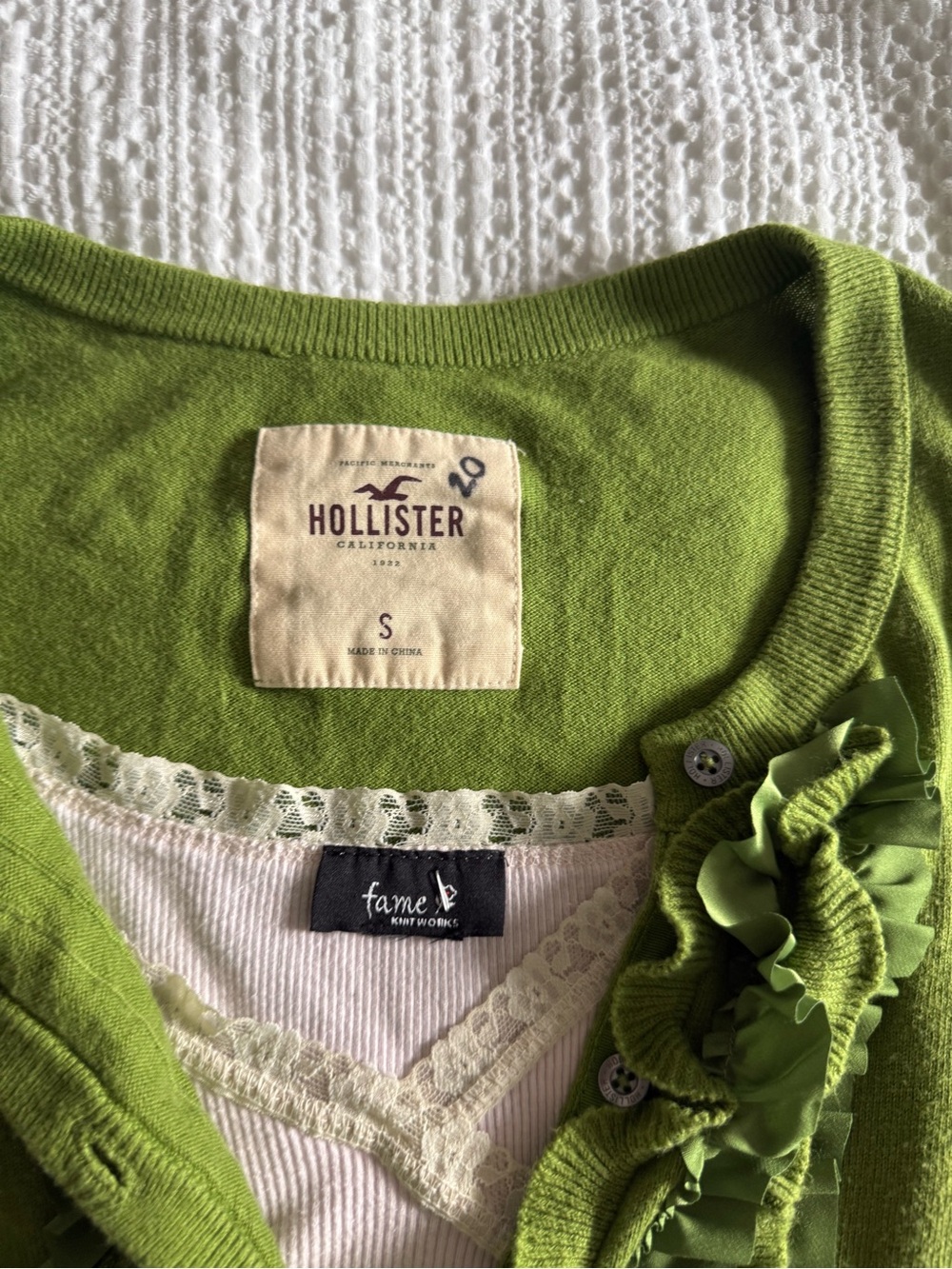 Y2K hollister matcha green cardigan Elena Gilbert Bella Swan vintage - Picture 6 of 9